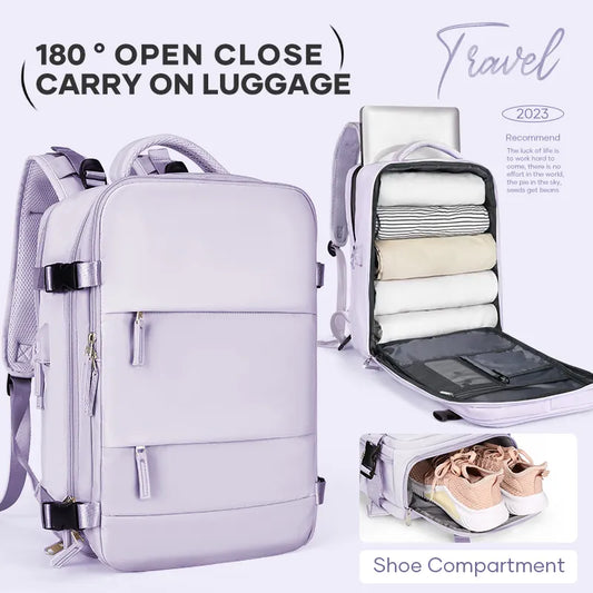 Cute Women's Travel Backpack: TSA-Approved Carry-On with Laptop Compartment