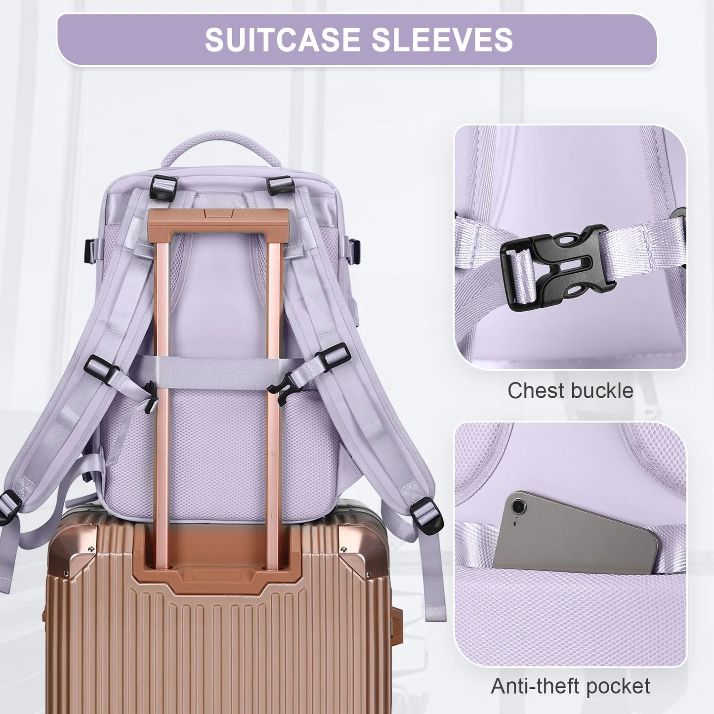 Cute Women's Travel Backpack: TSA-Approved Carry-On with Laptop Compartment